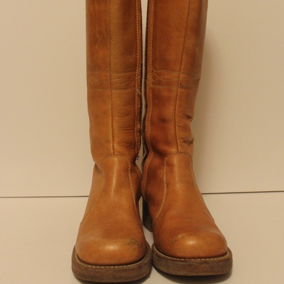 VINTAGE 70s FRYE BOHO HIPPIE WHISKEY LEATHER BOOTS - Picture 2 of 8